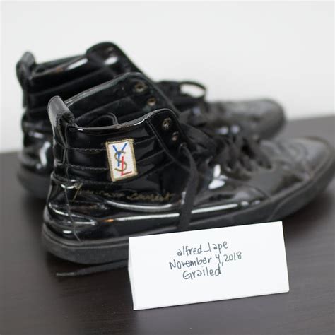 ysl rolling high top patent sneakers|YVES SAINT LAURENT Patent Rolling High Top Sneakers .